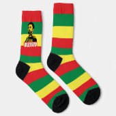 Jah Rastafari Haile Selassie I HIM Jah Bless Socks Sokken (Rechts)