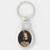 Jah Rastafari Haile Selassie I HIM  Sleutelhanger (Voorkant)