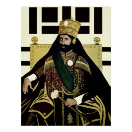 Jah Rastafari Haile Selassie Rasta Levensstijl Roo Perfect Poster