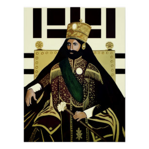 Jah Rastafari Haile Selassie Rasta Levensstijl Roo Perfect Poster