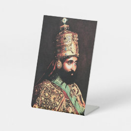 Jah Rastafari Haile Selassie Rasta Reggae Roots  Reclamebord Met Voetstuk