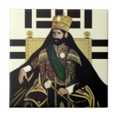 Jah Rastafari Haile Selassie Rasta Reggae Roots Tegeltje (Voorkant)