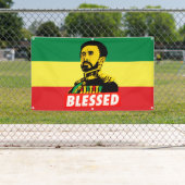 Jah Rastafari Haile Selassie Rasta Roots Banner (Insitu)