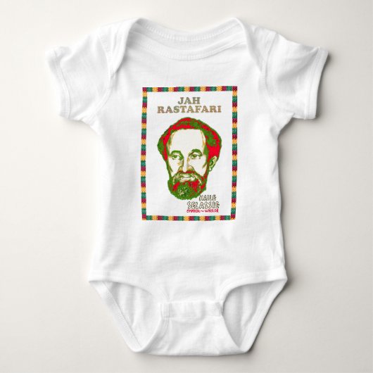 Jah Rastafari Haile Selassie Warrior Emperor Romper (Voorkant)
