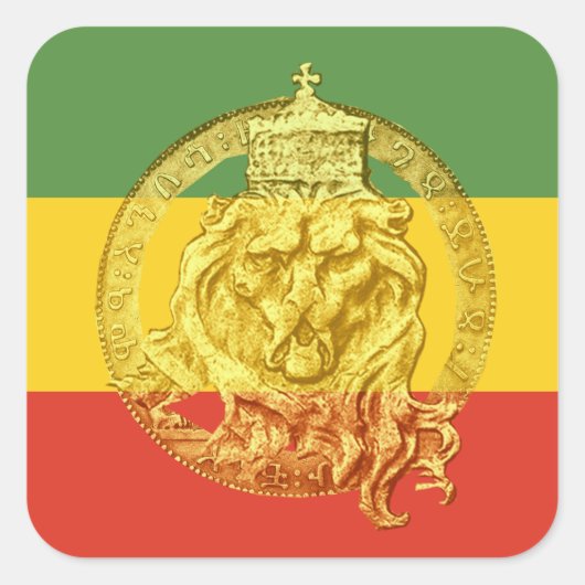 Jah Rastafari Leeuw van Juda Sticker (Voorkant)