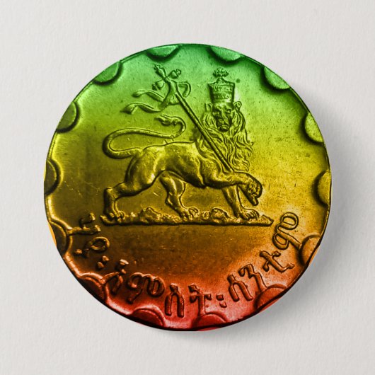 Jah Rastafari Leeuw van Judah Pins Ronde Button 7,6 Cm (Voorkant)