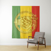Jah Rastafari Lion Judah Wall Tapestry Wandkleed (In situ)