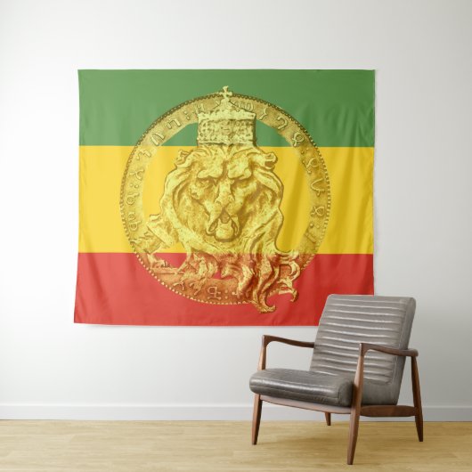 Jah Rastafari Lion Judah Wall Tapestry Wandkleed (In Situ (horizontaal))
