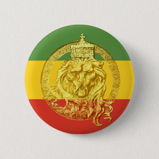 Jah Rastafari Lion of Judah Button (Voorkant)