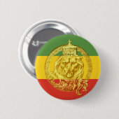 Jah Rastafari Lion of Judah Button (Voorkant /achterkant)