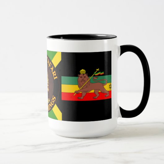 Jah Rastafari - Lion of Judah - Rasta - Coffee Mok (Rechts)