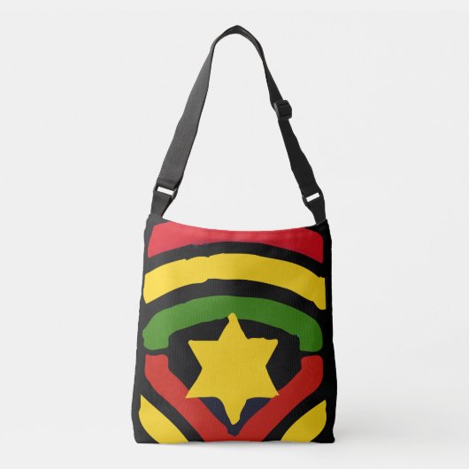 Jah Rastafari Over Design Cross Body Bag Crossbody Tas (Voorkant)