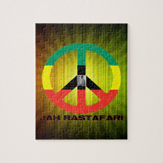 Jah Rastafari Peace Sign Selassie I Legpuzzel (Verticaal)