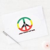 Jah Rastafari Peace Sign Selassie I Ovale Sticker (Envelop)