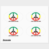 Jah Rastafari Peace Sign Selassie I Ovale Sticker (Vel)