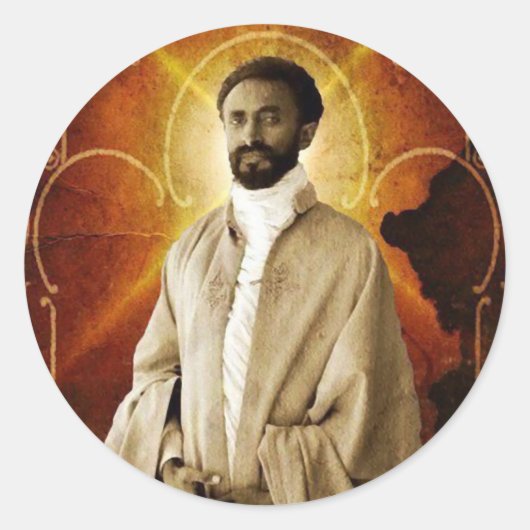 Jah Rastafari Rasta Livity INI Roots Ronde Sticker (Voorkant)