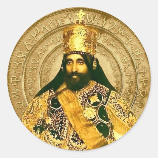 Jah Rastafari Sticker Selassie I Rasta Reggae (Voorkant)