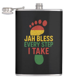 Jah Zegen Elke Stap Die Ik Neem Rasta Heupfles