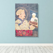 Jahangir houdt een portret van keizer Akbar Canvas Afdruk (Insitu (Houten vloer))
