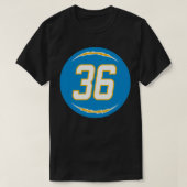 Jahleel Addae Nummer 36 Jersey Los Angeles Charger T-shirt (Design voorkant)
