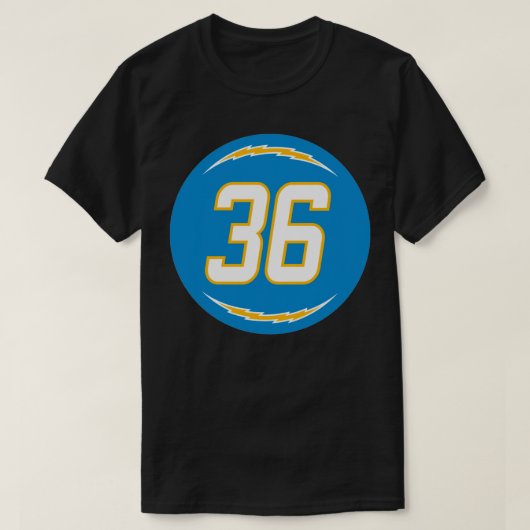 Jahleel Addae Nummer 36 Jersey Los Angeles Charger T-shirt (Design voorkant)