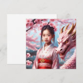 Jahr des Drachen 2024 - Mädchen zwischen Kirschblü (Voorkant / Achterkant)