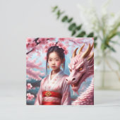 Jahr des Drachen 2024 - Mädchen zwischen Kirschblü (Staand voorkant)