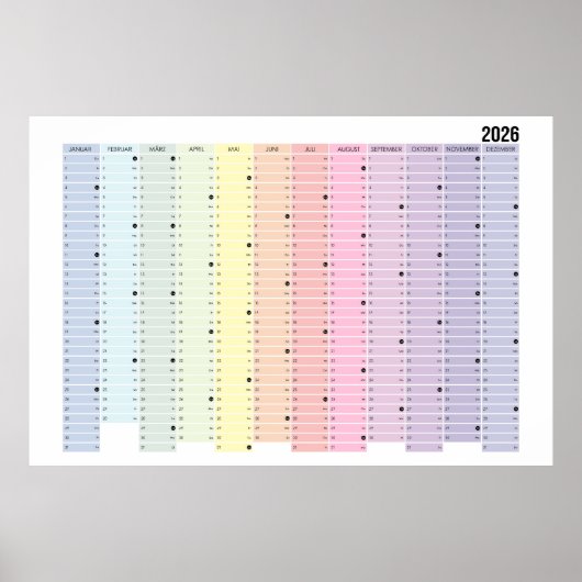 Jahreskalender 2026 poster (Voorkant)