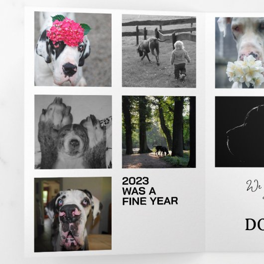 Jahresrückblick Fotos Karte  Drieluik Wenskaart (Binnenzijde eerst)