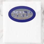 Jahweh op het water ovale sticker (Tas)