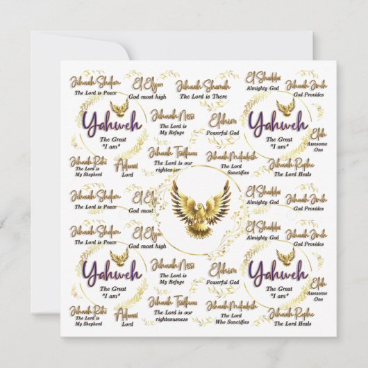 Jahweh Pesach Kaart (Voorkant)