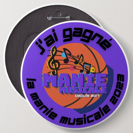 J'ai gagné 2023-toets ronde button 6,0 cm (Voorkant /achterkant)