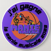 J'ai gagné 2023-toets ronde button 6,0 cm (Voorkant)