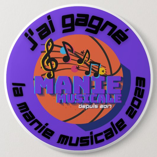 J'ai gagné 2023-toets ronde button 6,0 cm (Voorkant)