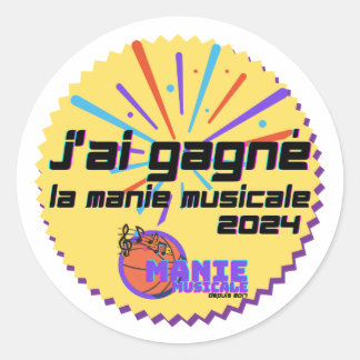 J'ai gagné 2024 ronde sticker
