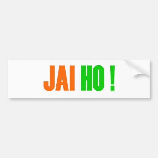 JAI HO! Bumpersticker (Voorkant)