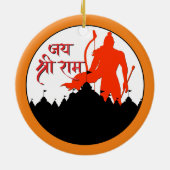 Jai Shree Ram Pran Pratishtha Keramisch Ornament (Achterkant)