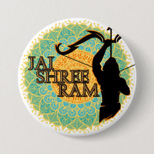 Jai Shree Ram Ronde Button 7,6 Cm