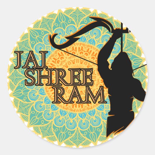 Jai Shree Ram Ronde Sticker (Voorkant)