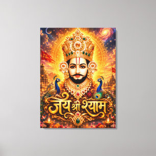 Jai Shri Khatu Shyam Ji Devotionele Kunst Canvas Afdruk