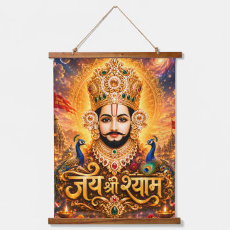 Jai Shri Khatu Shyam Ji Devotionele Kunst Hangend Wandkleed