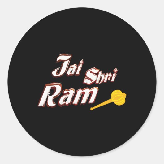 Jai Shri Ram Gada Ronde Sticker (Voorkant)