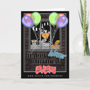 Jail Bird Birthday-kaart Kaart