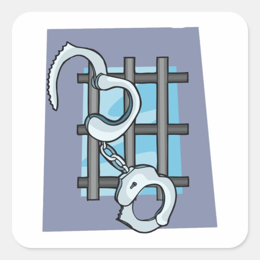 Jail Handboffs Vierkante Sticker (Voorkant)