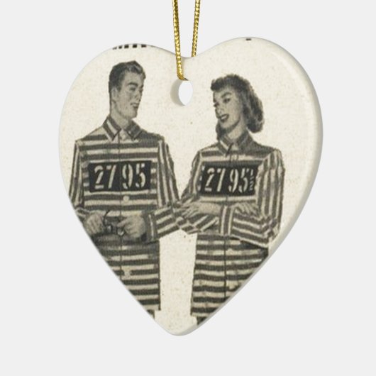 Jail Jamas - het daring cadeau voor gehuwde mensen Keramisch Ornament (Links)