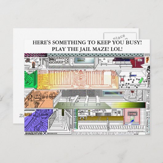 JAIL MAZE: IETS OM JE BUSY TE HOUDEN! PLA... BRIEFKAART (Voorkant / Achterkant)
