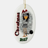 Jailbird Kerstversiering Keramisch Ornament (Rechts)