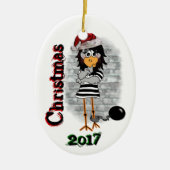 Jailbird Kerstversiering Keramisch Ornament (Voorkant)