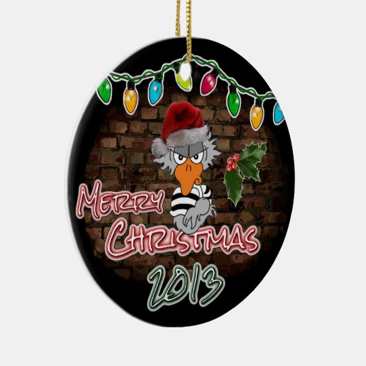 Jailbird Kerstversiering Keramisch Ornament (Rechts)