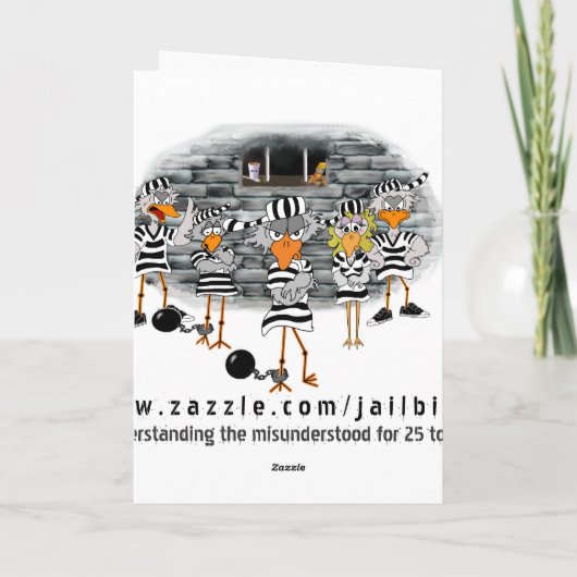 Jailbird op het strand. kaart (Achterkant)